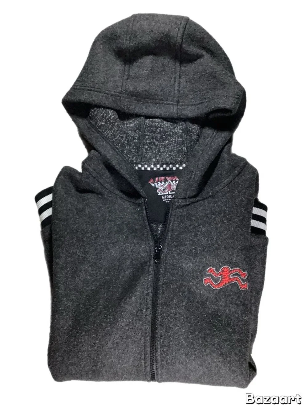 Ariwalk Skater Hooded Jacket Full Zip Dark Gray Men's Size M (210)